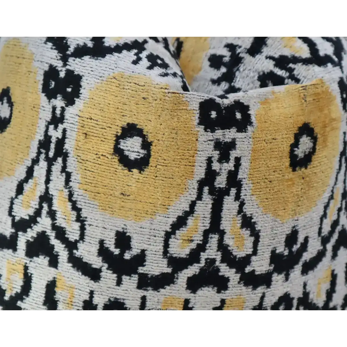 Canvello Handmade Gray Ivory Yellow Velvet Throw Pillows - 20x20 - Canvello