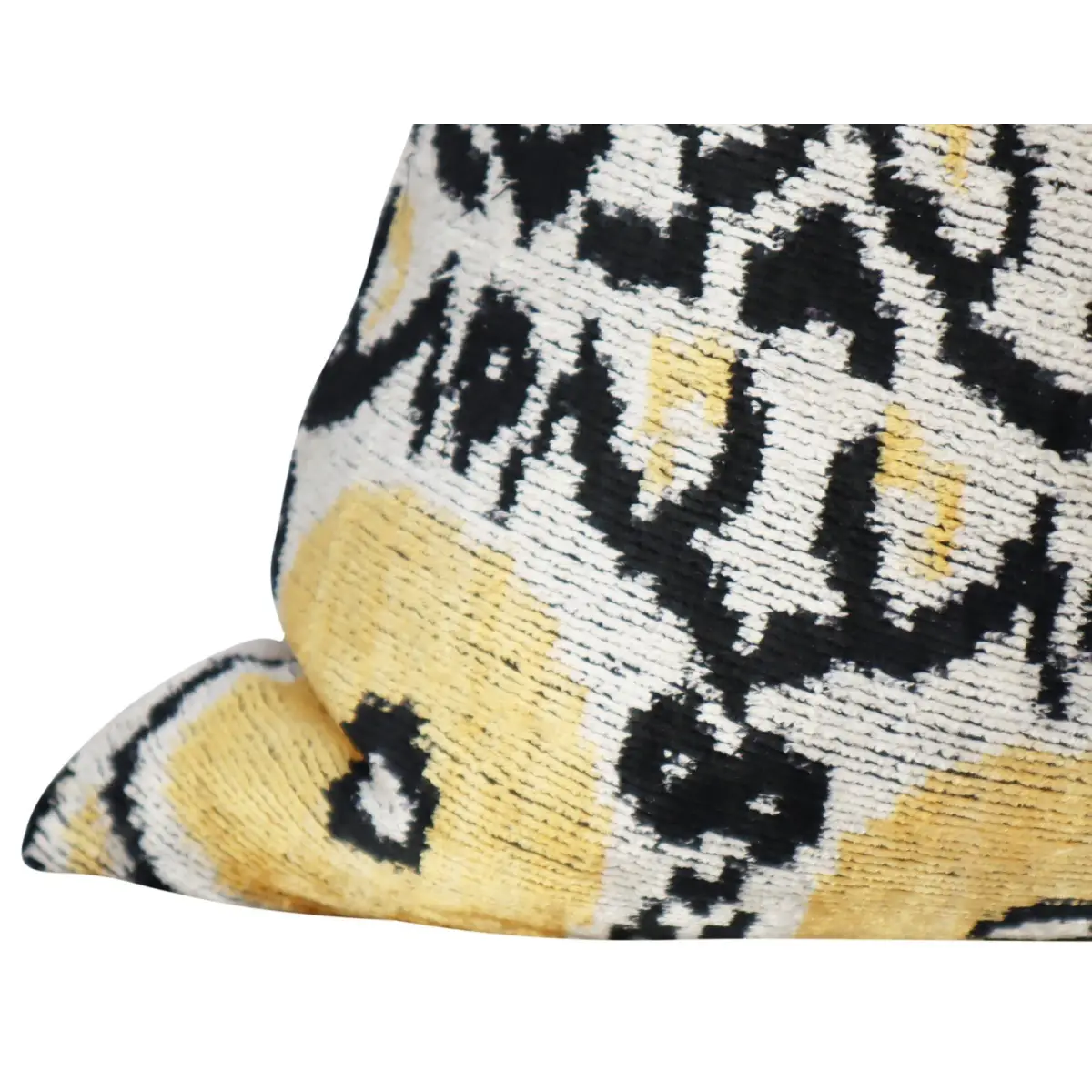 Canvello Handmade Gray Ivory Yellow Velvet Throw Pillows - 20x20 - Canvello