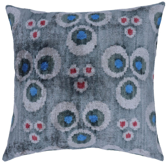 Coussin décoratif en velours gris fait main Canvello - 20x20