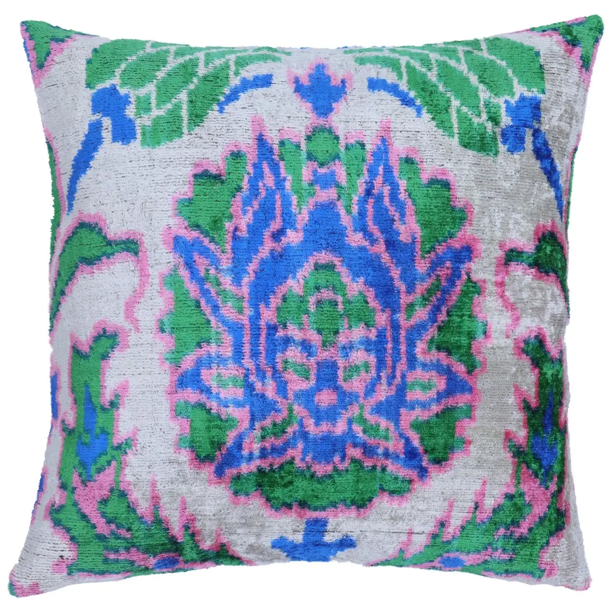 Canvello Handmade Green Blue Velvet Throw Pillow - 20x20 - Canvello