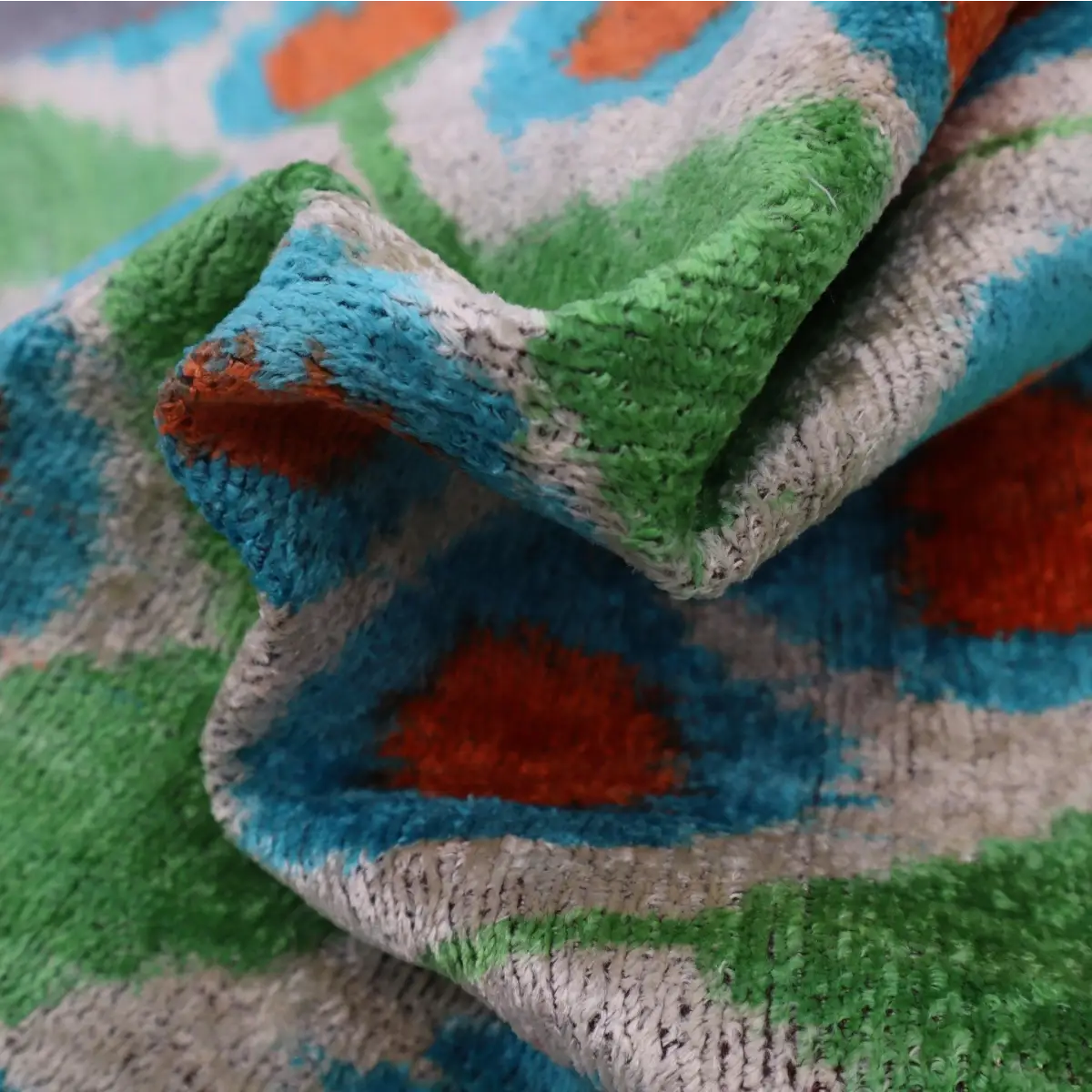Canvello Handmade Green Orange Velvet Throw Pillows - 16x24 - Canvello