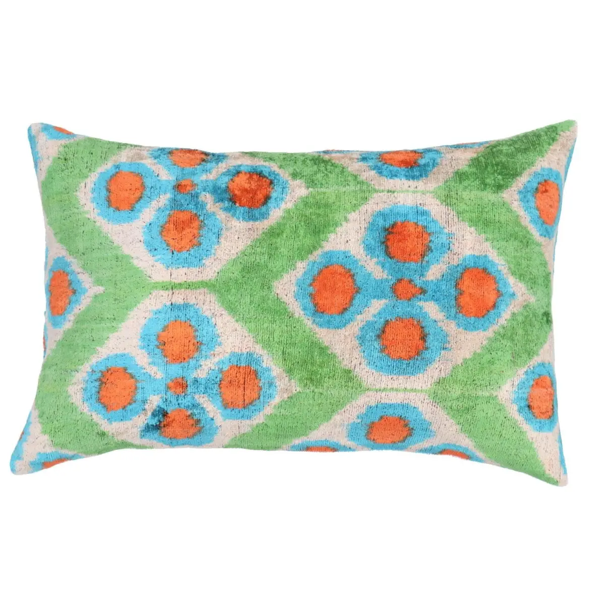 Canvello Handmade Green Orange Velvet Throw Pillows - 16x24 - Canvello