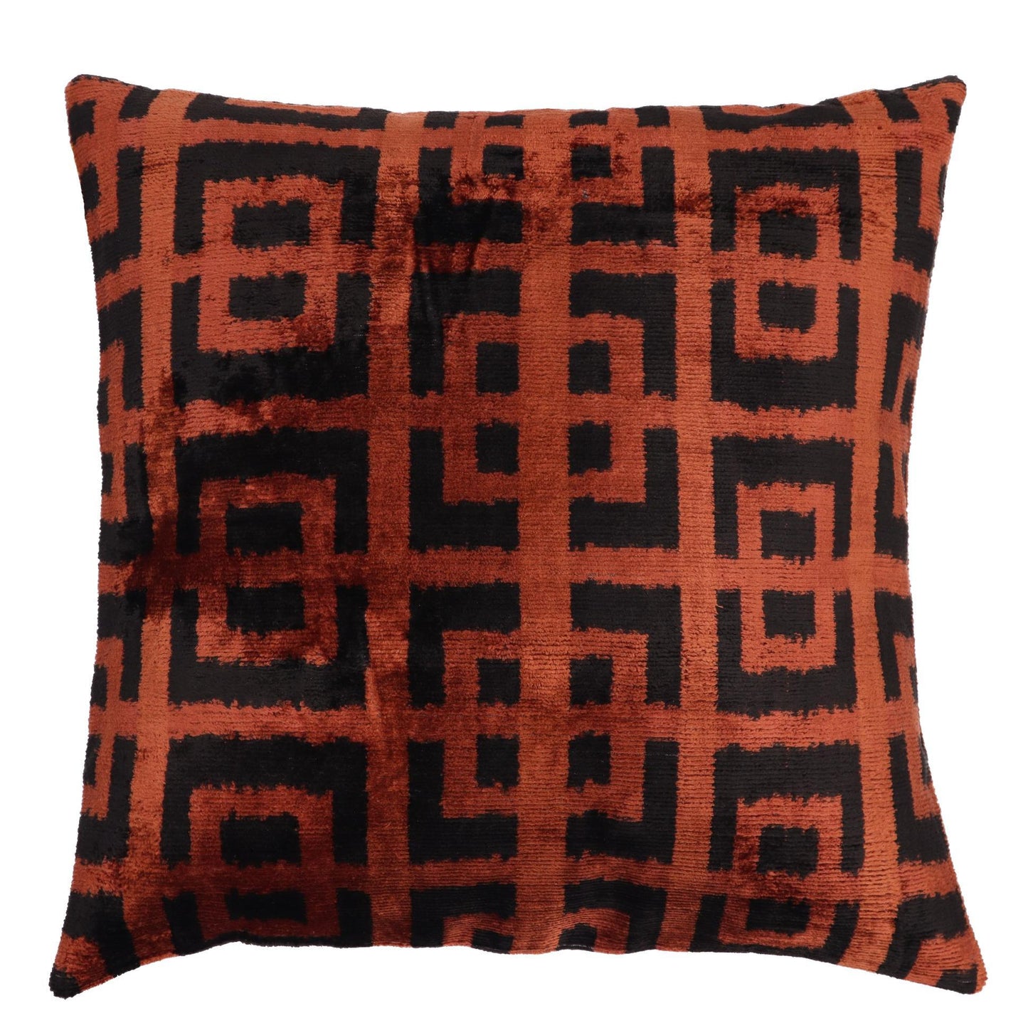 Coussin décoratif en velours marron de luxe fait main Canvello - 20x20