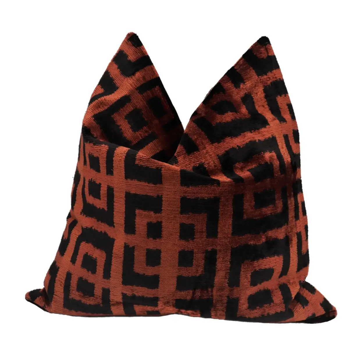 Canvello Handmade Luxury Brown Velvet Throw Pillow - 20x20 - Canvello