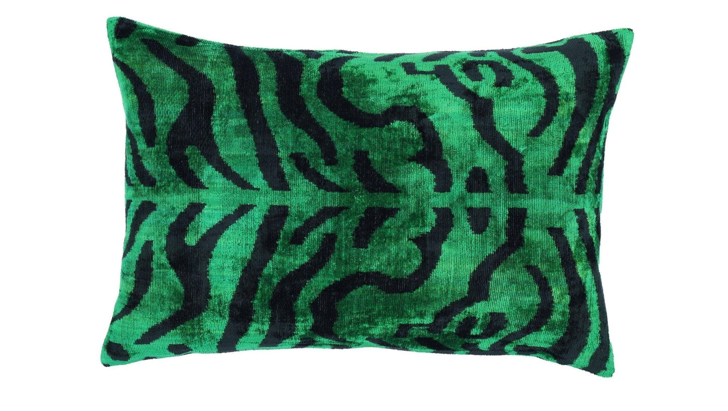 Coussin de canapé Canvello de luxe fait main vert foncé | 40 x 60 cm (16 x 24 po)