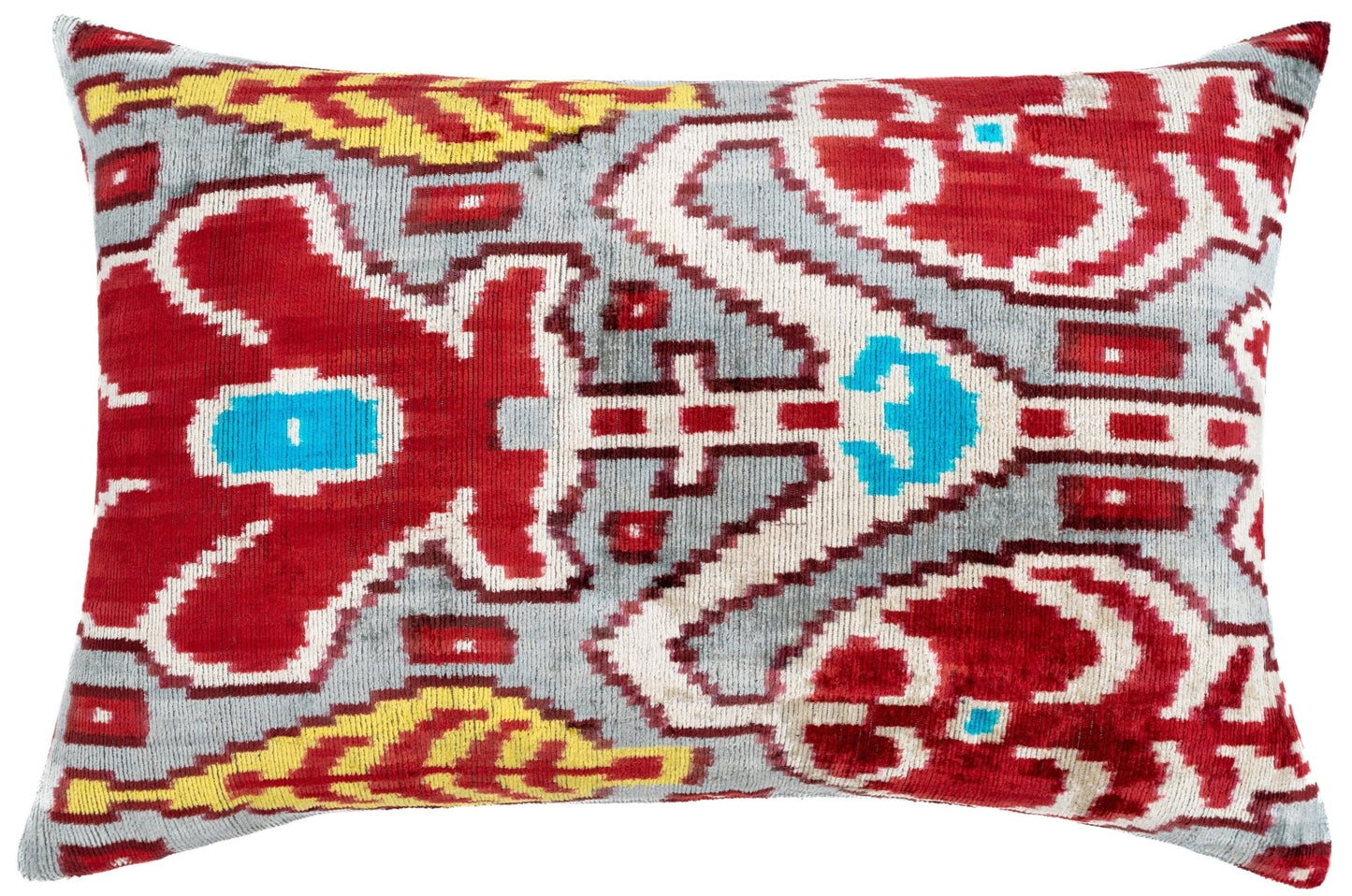 Funda de almohada decorativa de lujo hecha a mano Canvello y relleno de plumas de primera calidad, cojín de seda de terciopelo súper suave, gris, rojo, azul, 16 x 24 pulgadas 