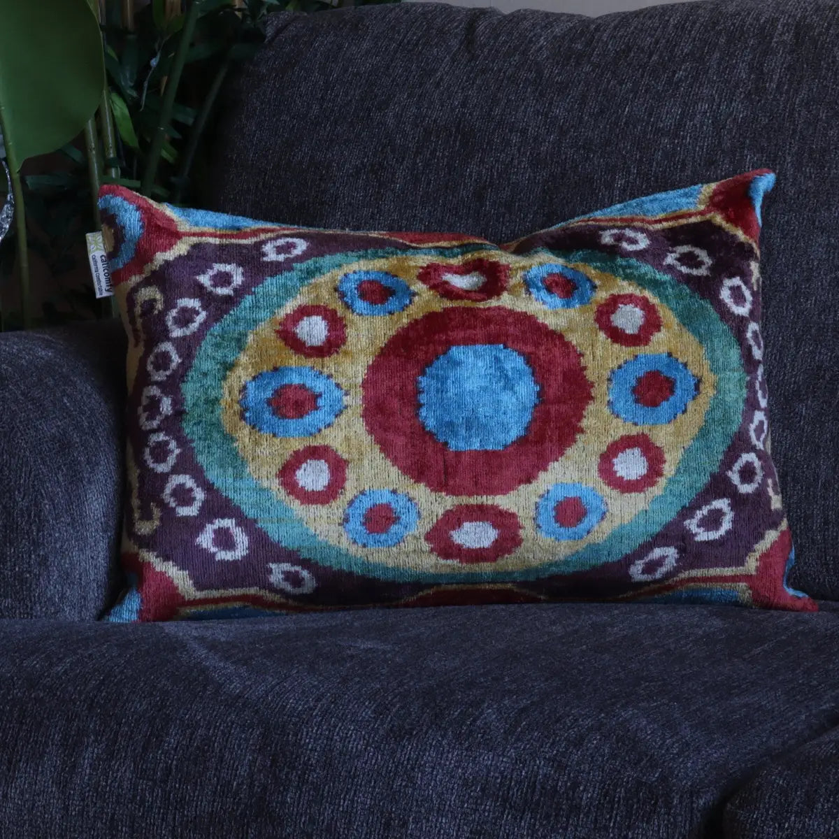 Canvello Handmade Luxury Geometric Gold Red Brown Pillows For Couch - 16x24 - Canvello
