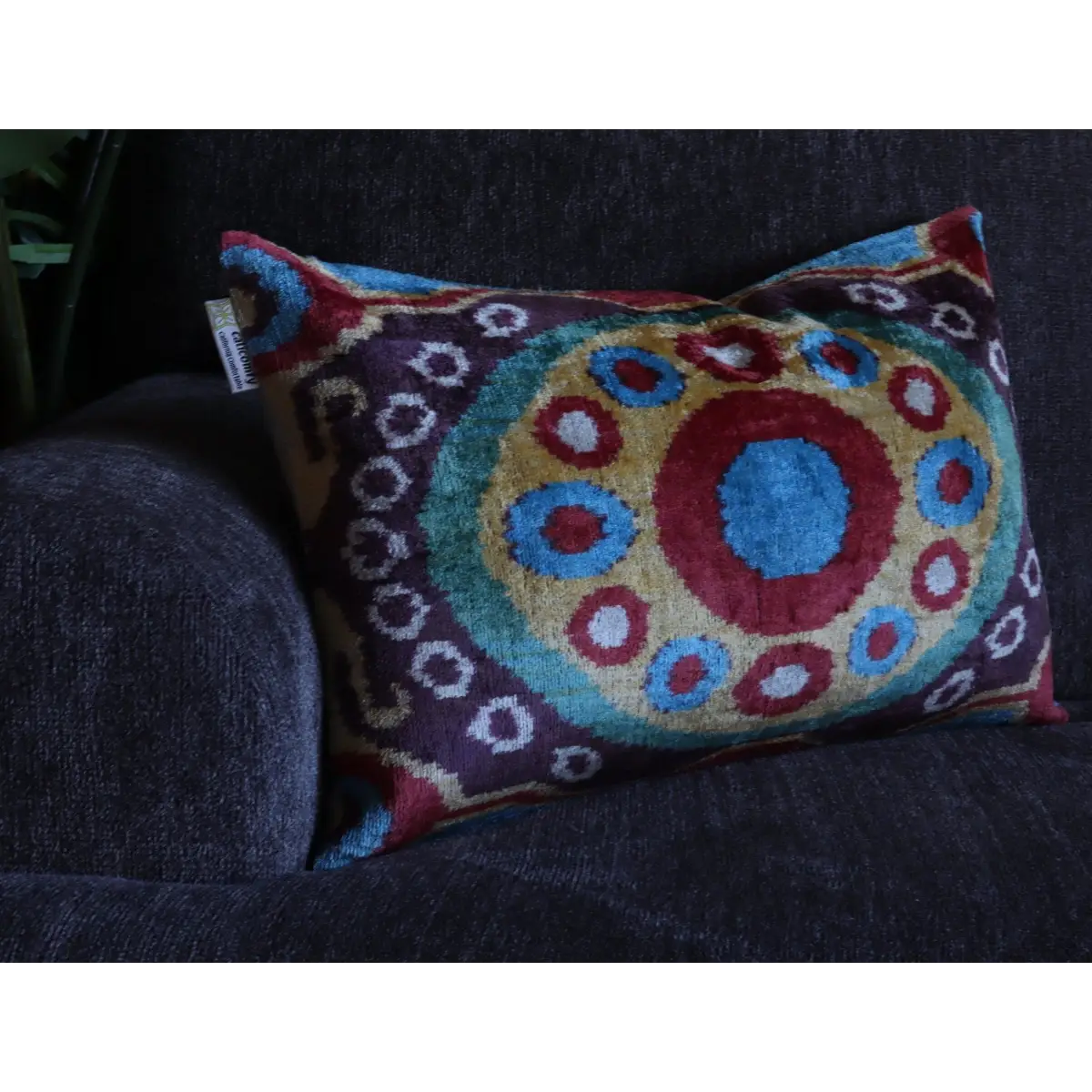 Canvello Handmade Luxury Geometric Gold Red Brown Pillows For Couch - 16x24 - Canvello