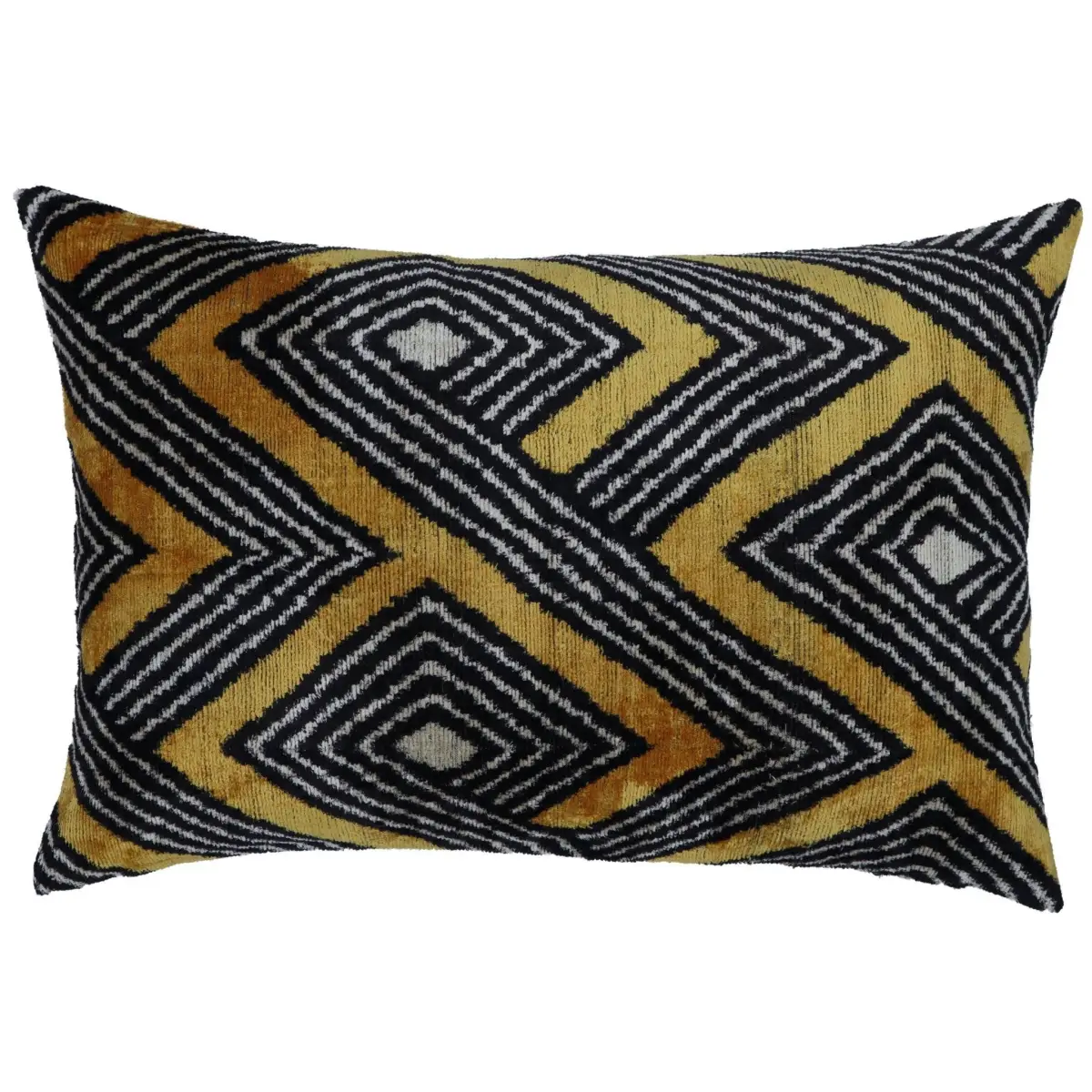 Canvello Handmade Luxury Gold Black Pillow with Down Insert - 16x24 - Canvello