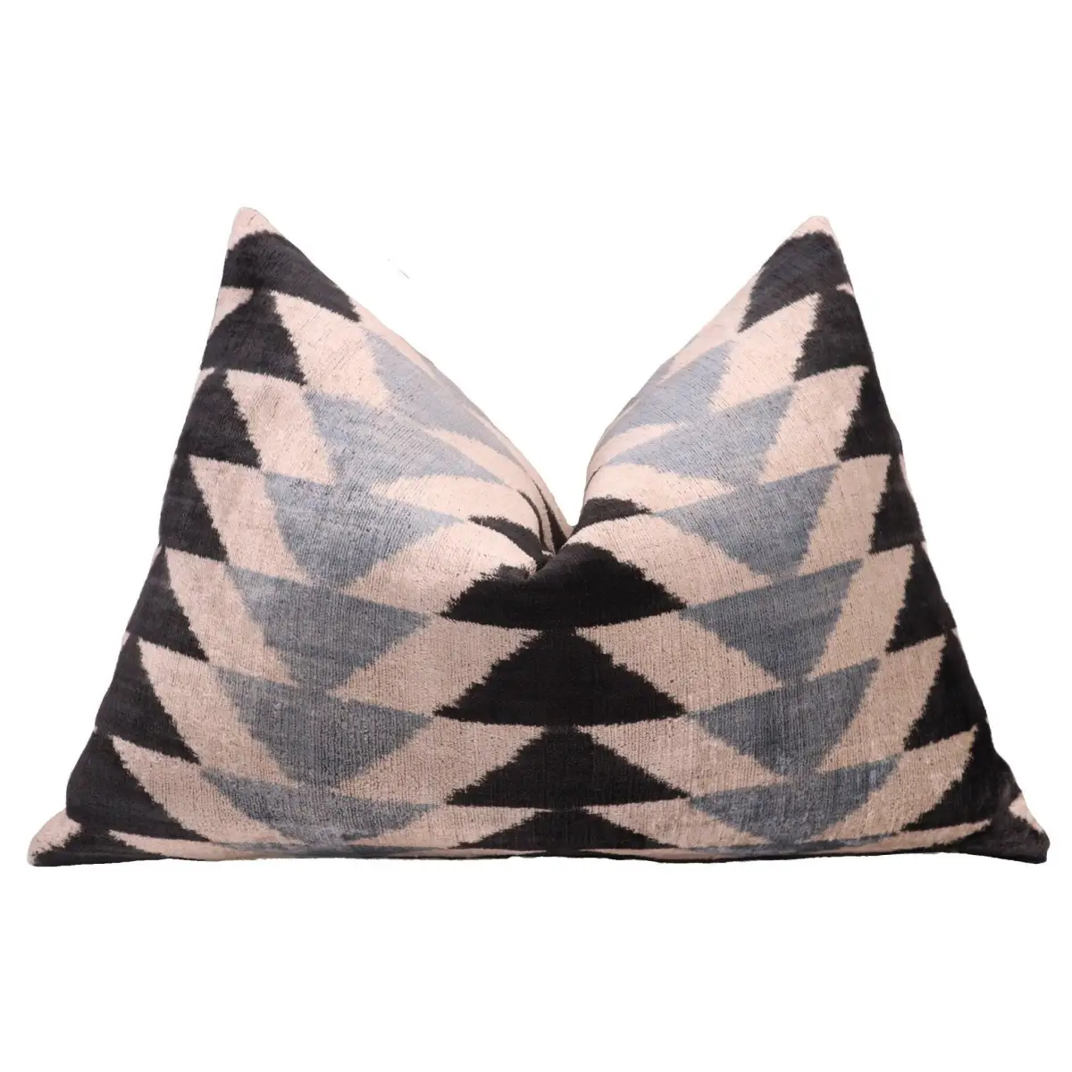 Canvello Handmade Luxury Ivory Gray Black Throw Pillow Feather Filled | 16x24 - Canvello
