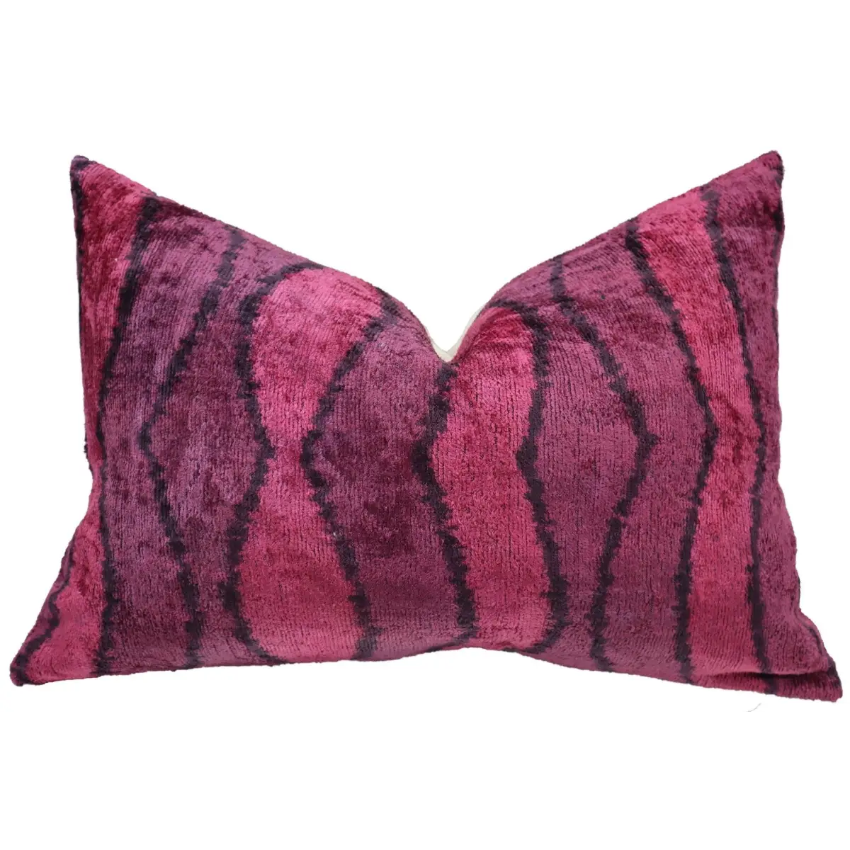 Canvello Handmade Luxury Pink Throw Pillow with Down Insert - 16x24 - Canvello