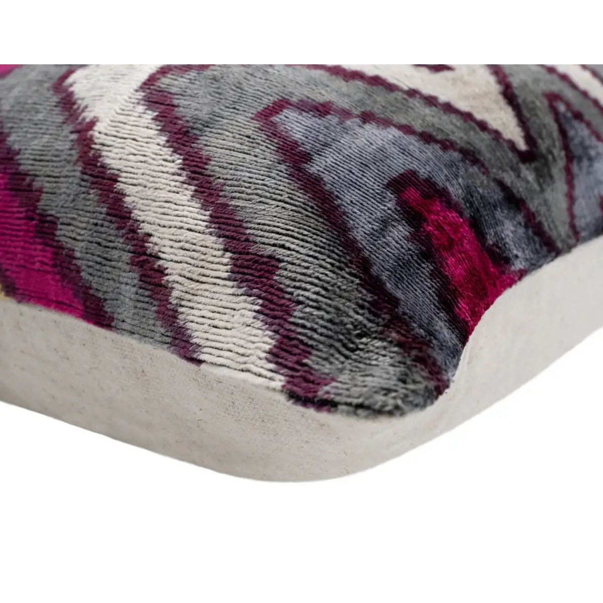 Canvello Handmade Luxury Purple Gray Chervon Decorative Pillow Cover & Premium Down Feather Insert Soft Velvet Silk