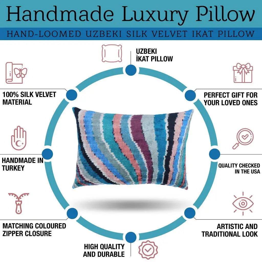Canvello Handmade Luxury Rainbow Pillow with Down Insert - Canvello