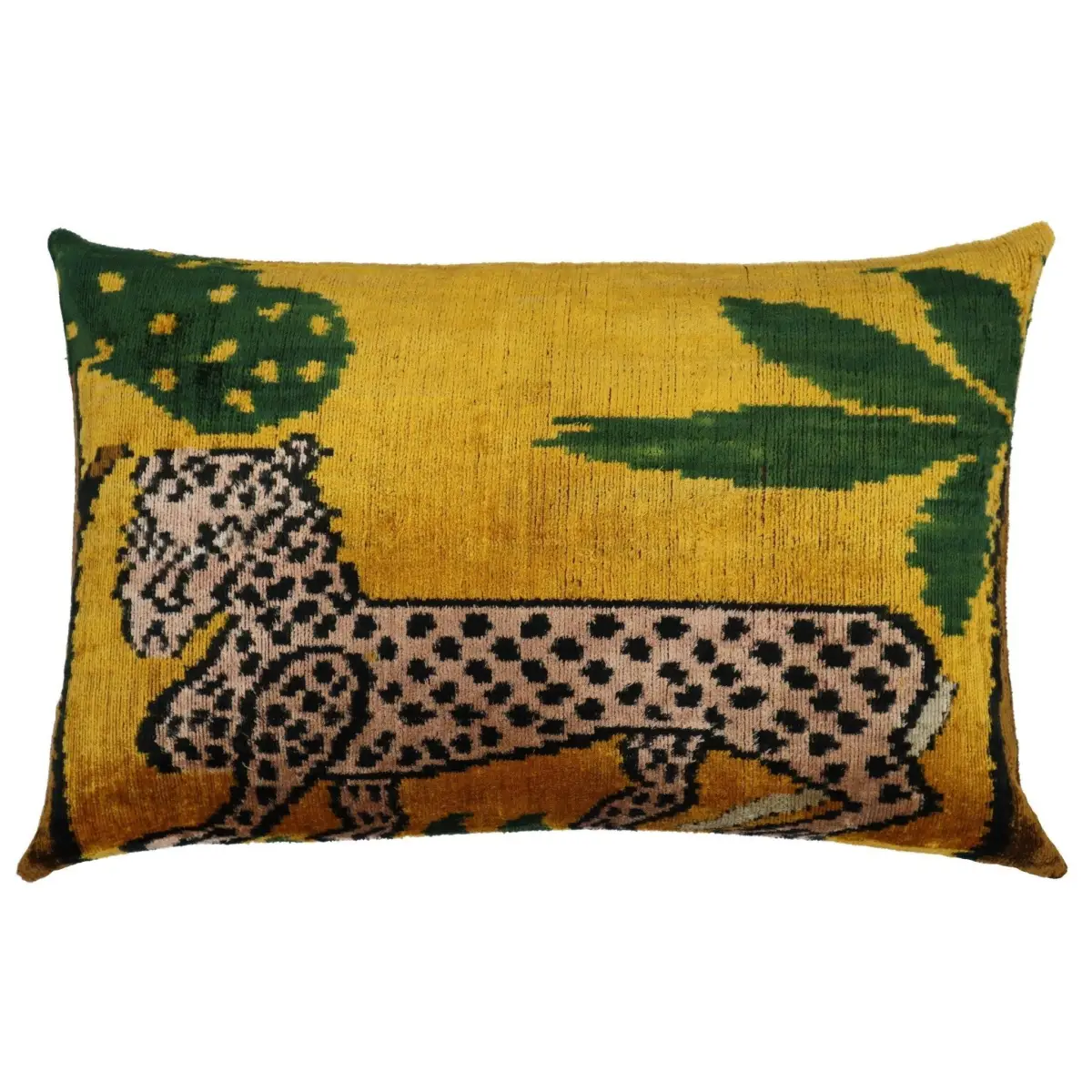 Canvello Handmade Luxury Yellow Tiger Throw Pillows - 16x24 - Canvello