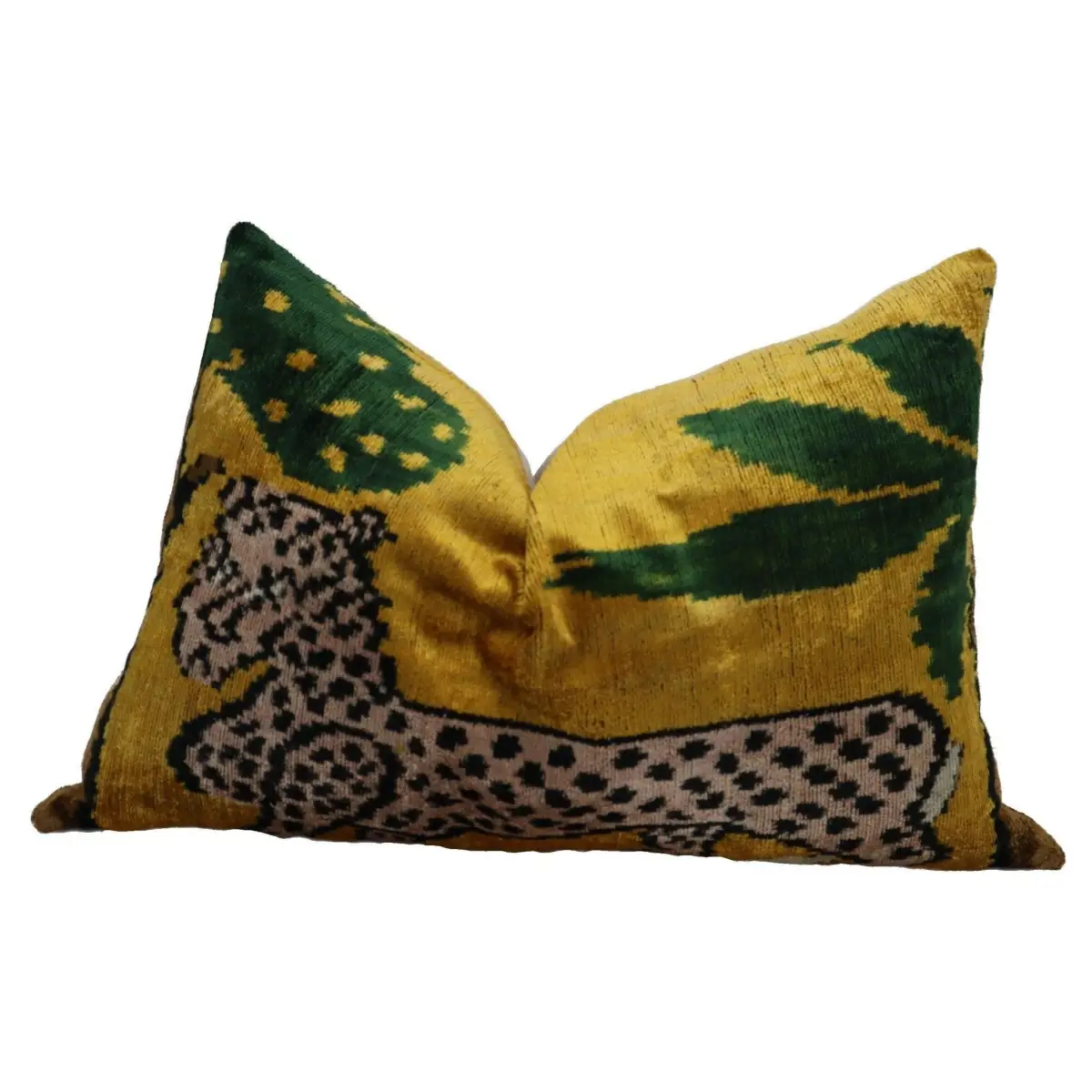 Canvello Handmade Luxury Yellow Tiger Throw Pillows - 16x24 - Canvello