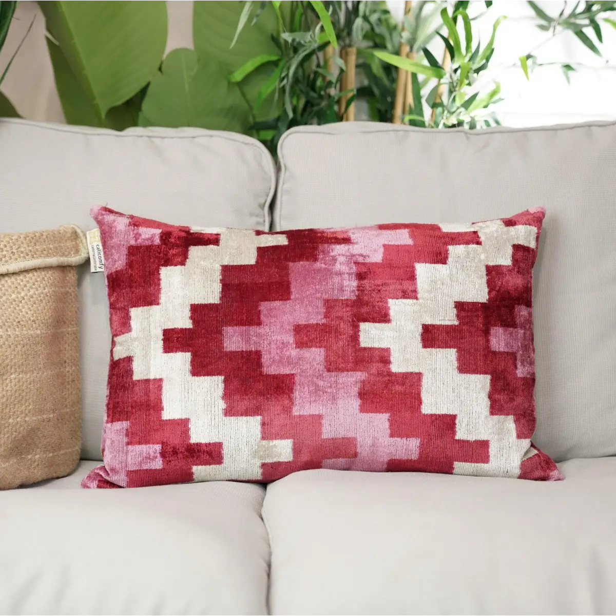 Canvello Handmade Pink Red Throw Pillows For Couch - 16x24 - Canvello