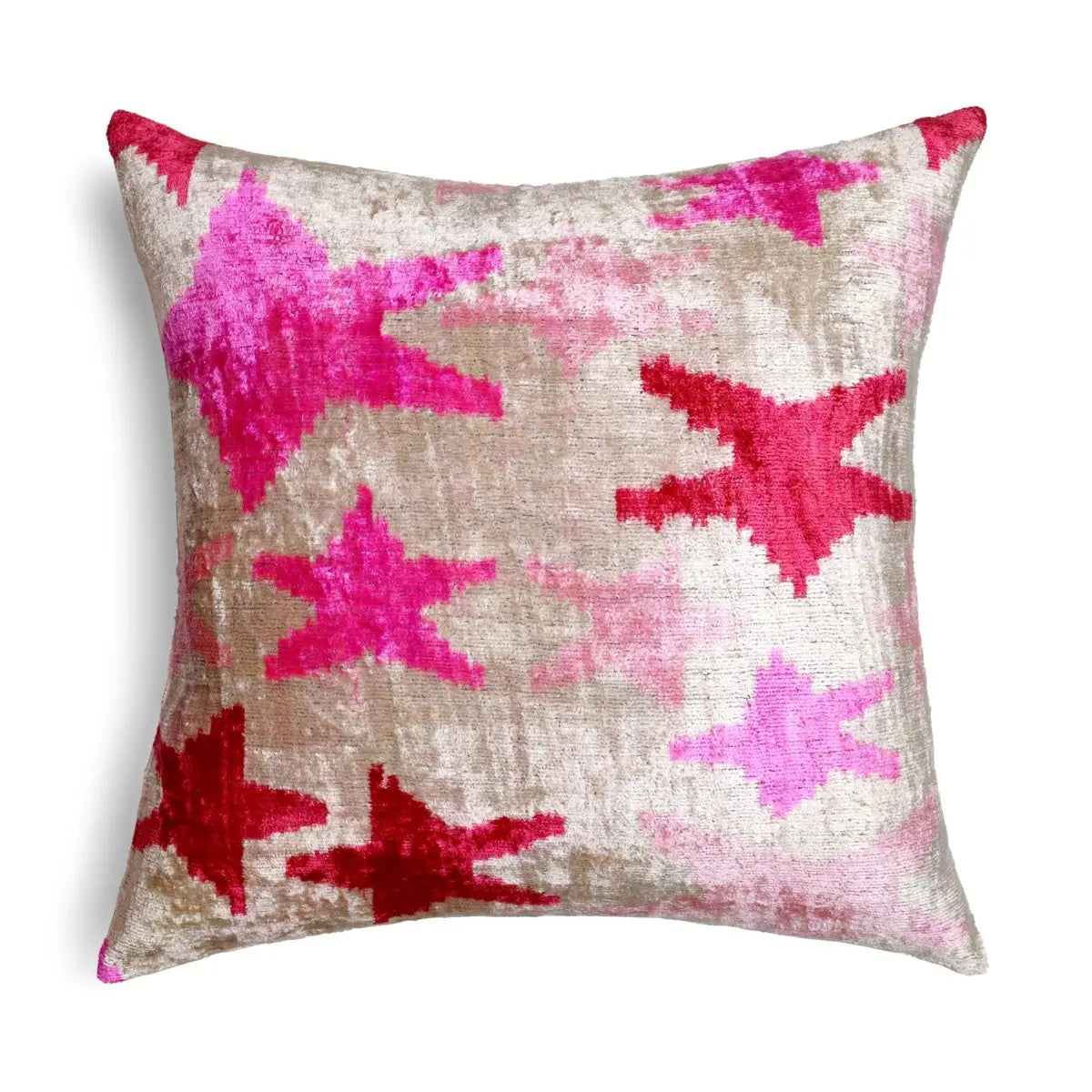 Canvello Handmade Pink start Throw Pillow with Down Insert - 18 x 18 - Canvello