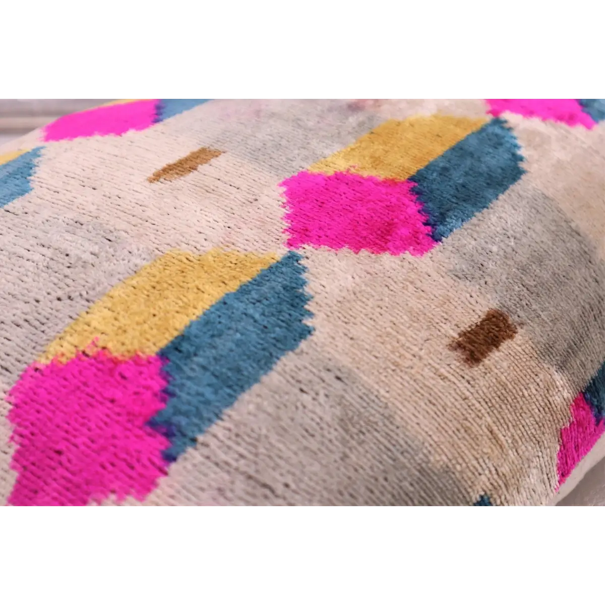 Canvello Handmade PinkGray Geometic Throw Pillow - 16x24 - Canvello