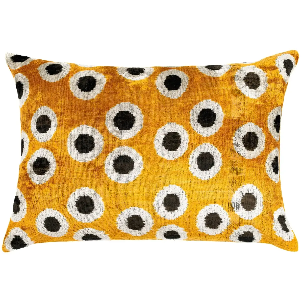 Canvello Handmade Polka Dot Velvet Throw Pillow in Mustard Yellow - Perfect for Modern and Eclectic Decor | 16 x 24