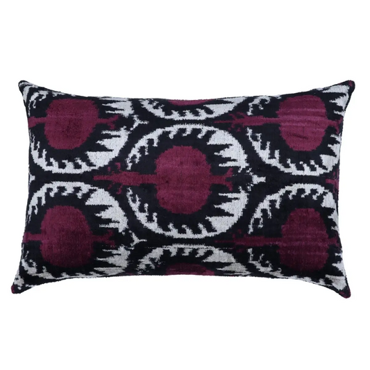 Canvello Handmade Purple Pomegranate Lumbar Pillow For Couch - 16x24 - Canvello