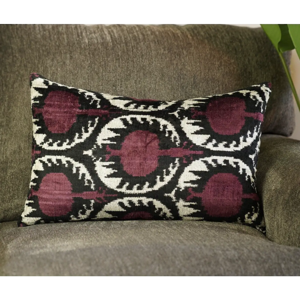 Canvello Handmade Purple Pomegranate Lumbar Pillow For Couch - 16x24 - Canvello
