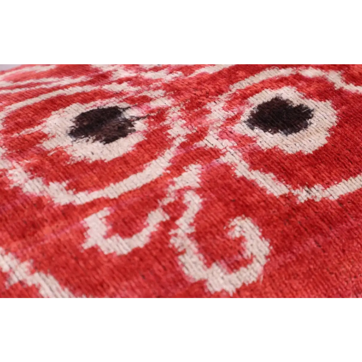 Canvello Handmade Red Brown Floral Throw Pillow with Down Insert -16’’X24’’ - Canvello