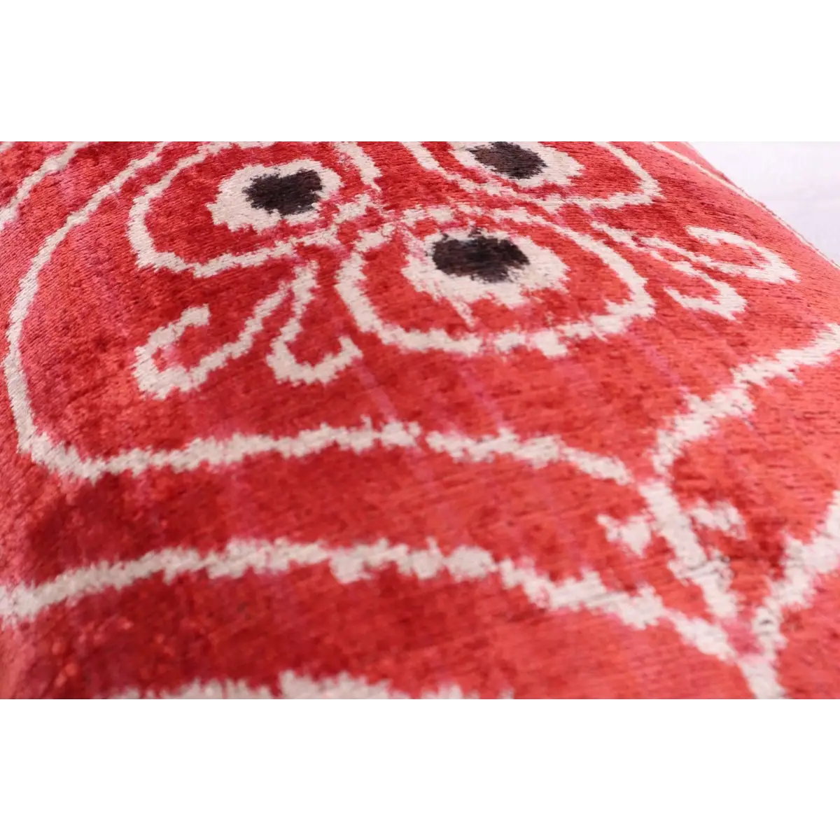 Canvello Handmade Red Brown Floral Throw Pillow with Down Insert -16’’X24’’ - Canvello