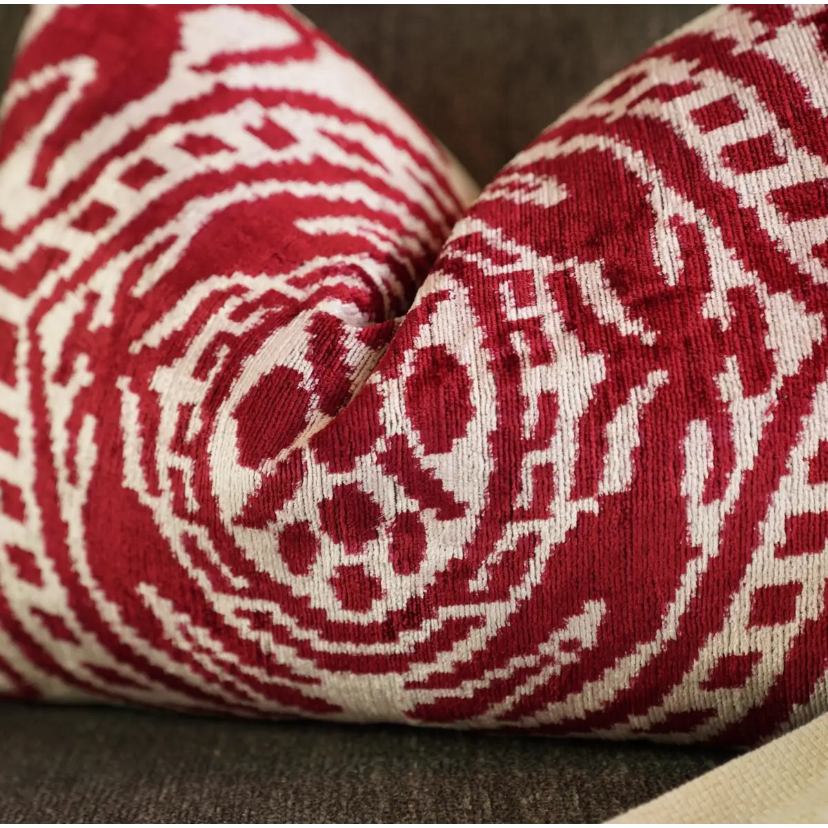 Canvello Handmade Red Super Soft Pillow With Down Insert- 16’’x24’’ - Canvello