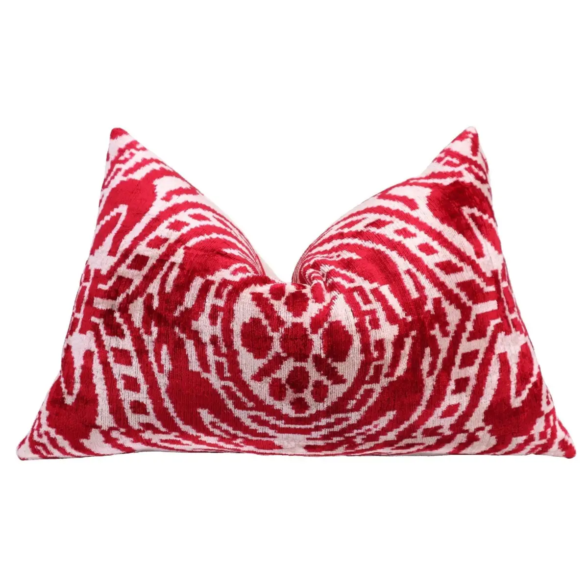 Canvello Handmade Red Super Soft Pillow With Down Insert- 16’’x24’’ - Canvello