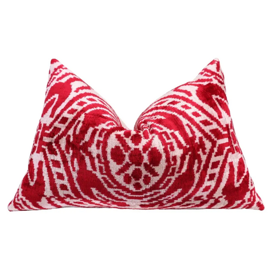 Canvello Handmade Red Super Soft Pillow With Down Insert- 16’’x24’’ - Canvello