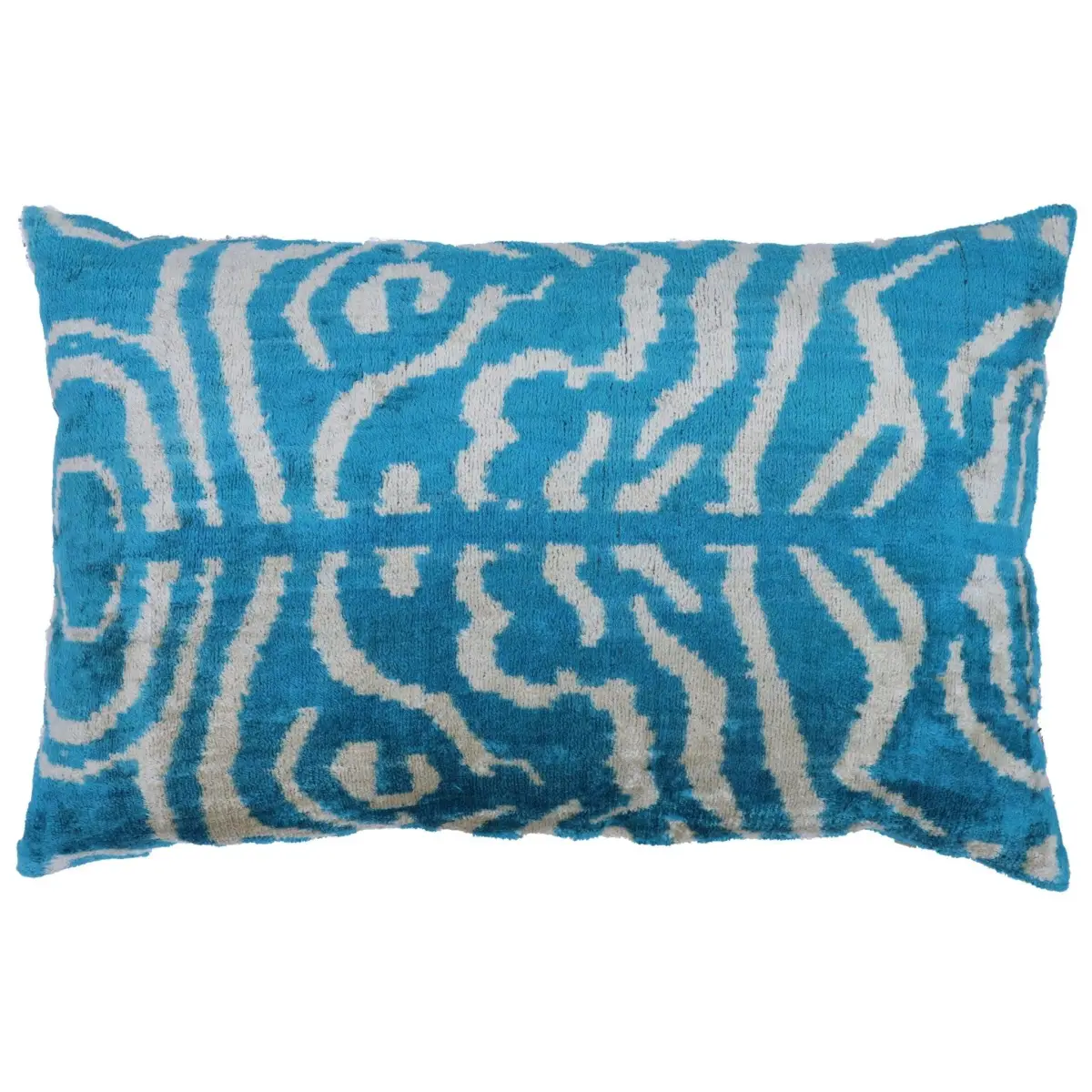 Canvello Handmade Tiger Print Blue Throw Pillows - 16X24 - Canvello