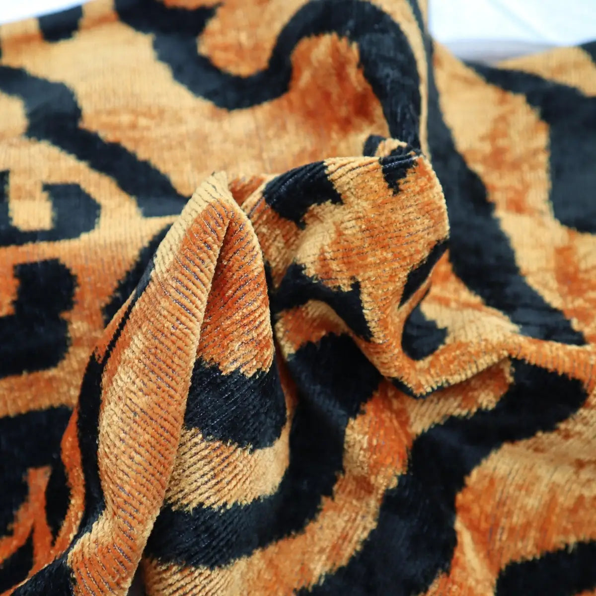 Canvello Handmade Tiger Print Velvet Throw Pillow with Down Insert - 16X24 - Canvello