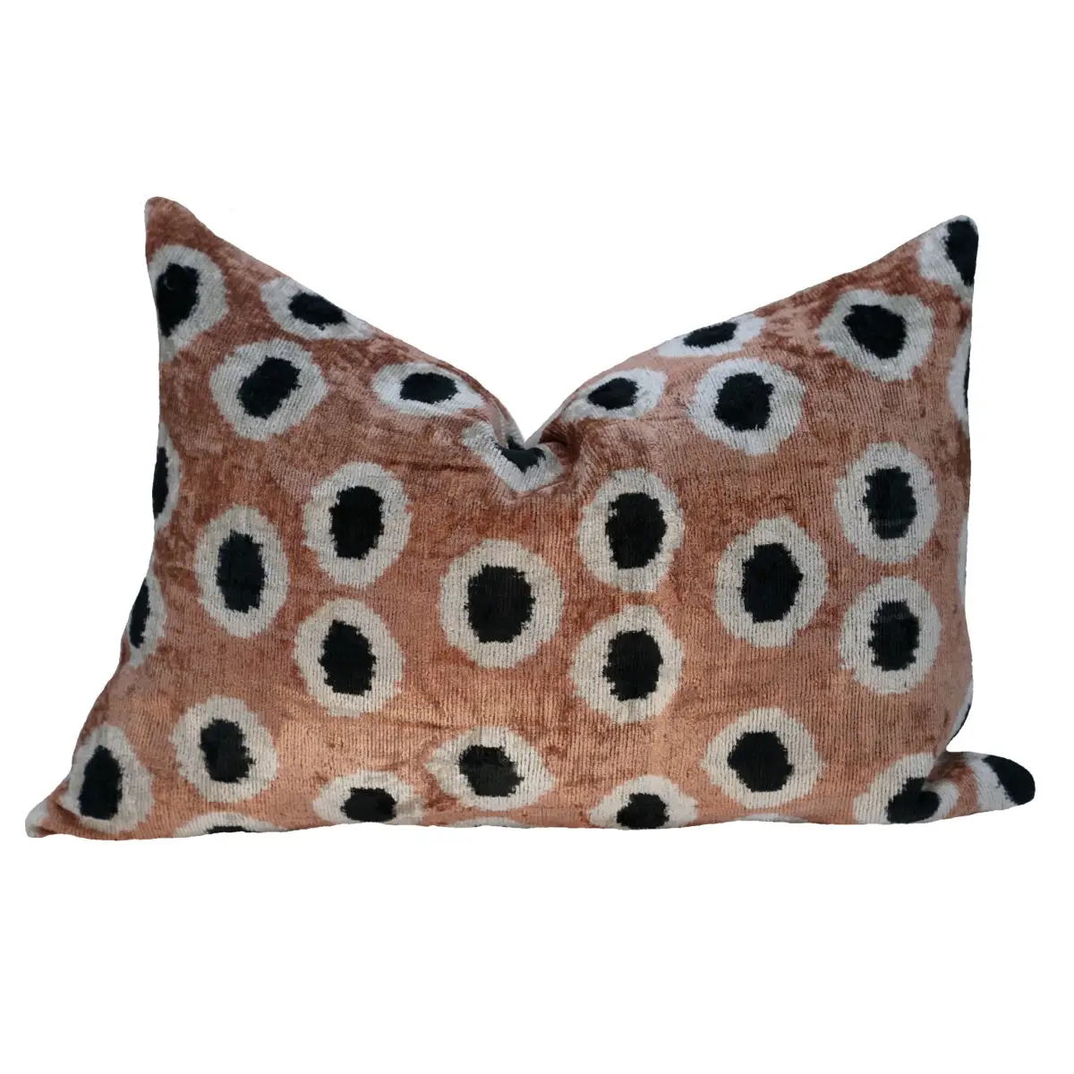 Canvello Handmade Velvet Gold Black Dot lumbar Pillows For Couch | 16 x 24 - Canvello