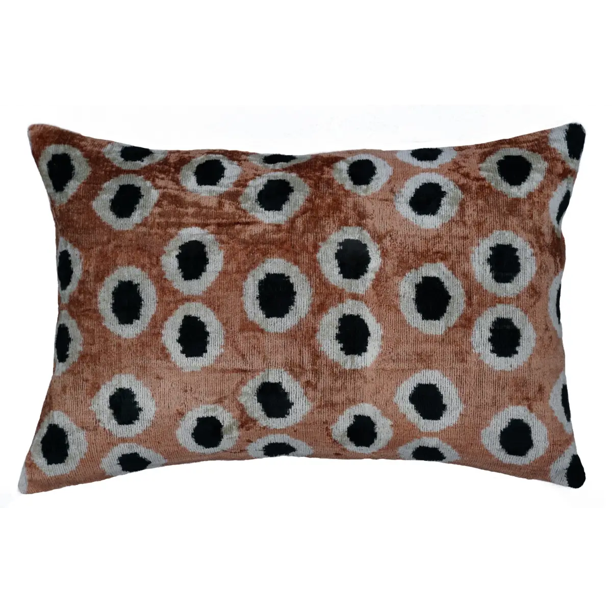 Canvello Handmade Velvet Gold Black Dot lumbar Pillows For Couch | 16 x 24 - Canvello