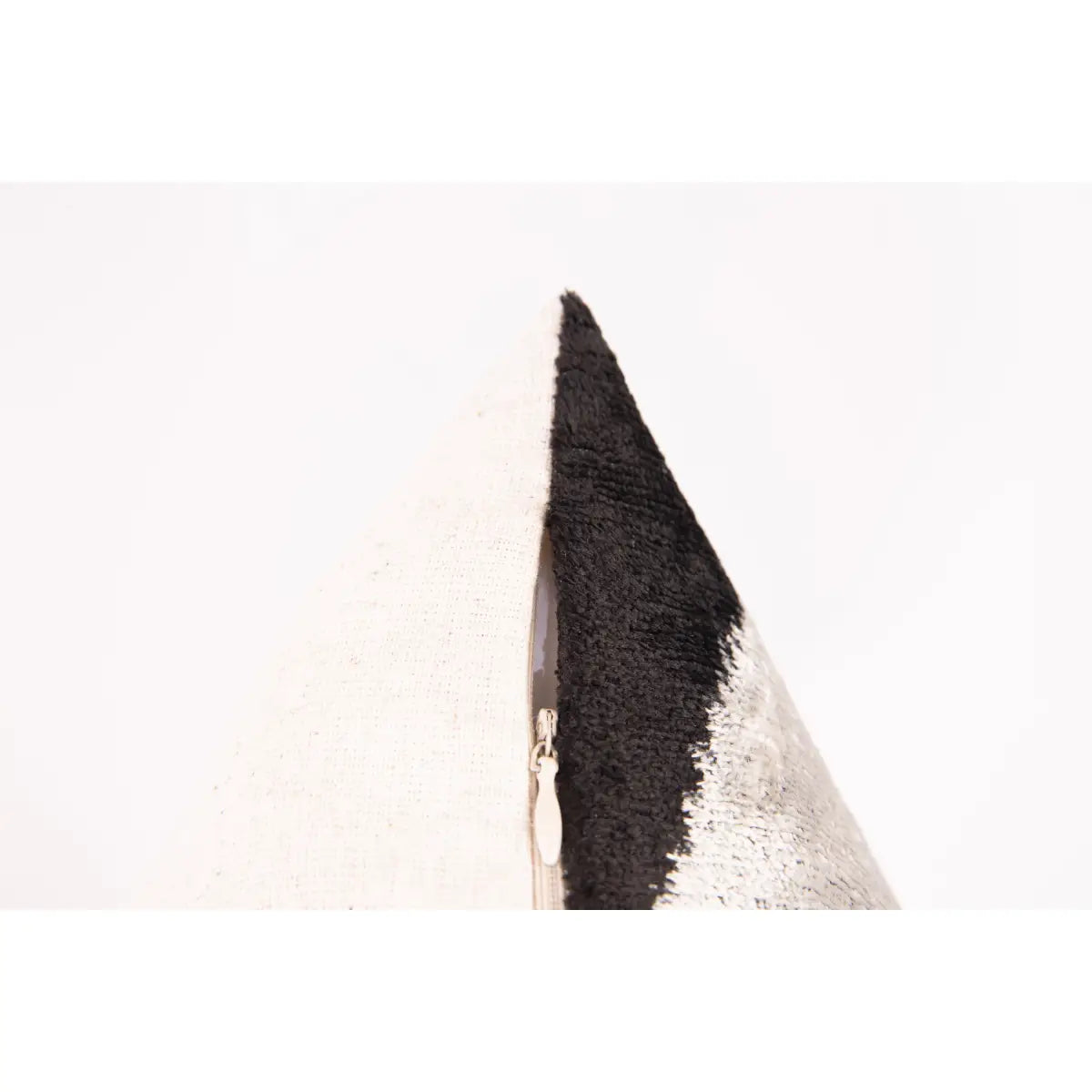 Luxury Silk Velvet Pillow – Modern Black & White Lumbar 16x24’’ - Canvello