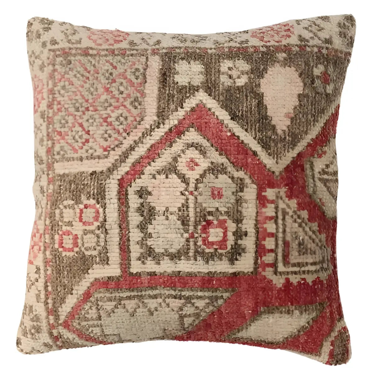 Canvello Handmade Vintage Turkish Rug Pillow - 20’ X 20’ - Brown - Canvello