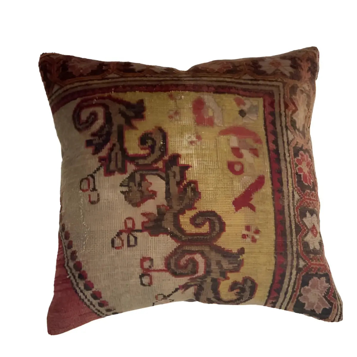 Canvello Handmade Vintage Turkish Rug Pillow - 20’ X 20’ - Gold - Canvello