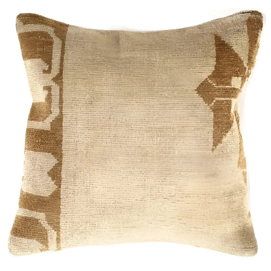 Canvello Handmade Vintage Turkish Rug Pillow - 20’ X 20’ - Ivory - Canvello