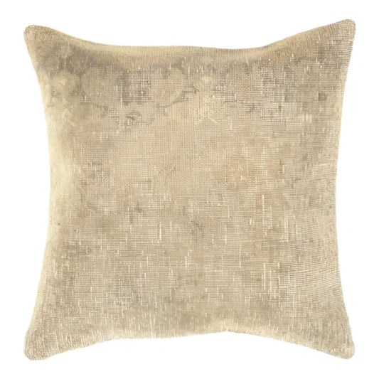 Canvello Handmade Vintage Turkish Rug Pillow - 20’ X 20’ - Ivory - Canvello