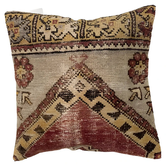 Canvello Handmade Vintage Turkish Rug Pillow - 20’ X 20’ - Rust - Canvello
