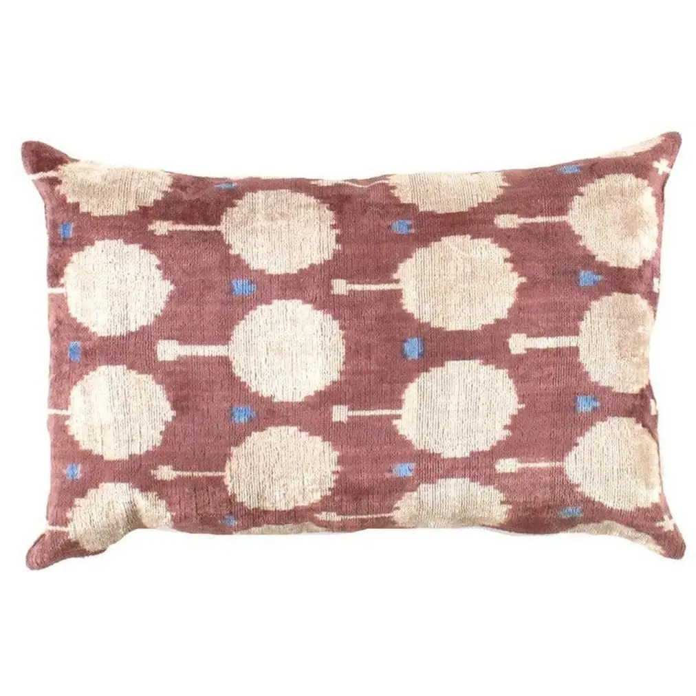 Canvello IKAT Brown Velvet Pillow - TI 150 - Brown / 1’ x 1’ - Canvello