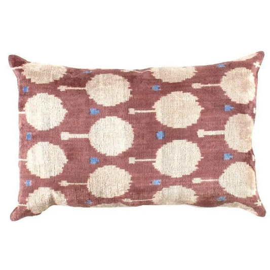 Canvello IKAT Brown Velvet Pillow - TI 150 - Brown / 1’ x 1’ - Canvello