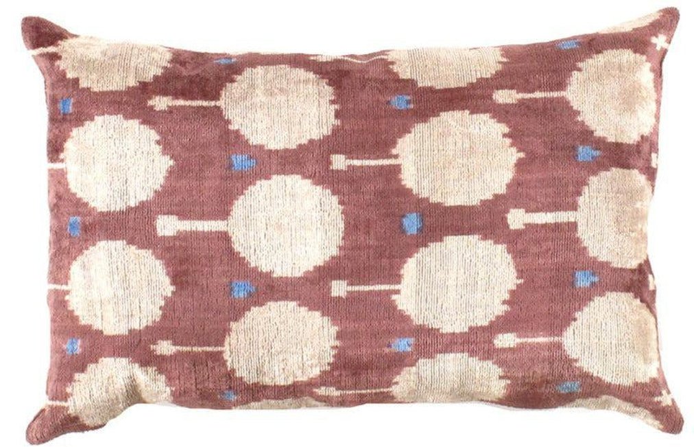 Coussin en velours marron Canvello IKAT - TI 150