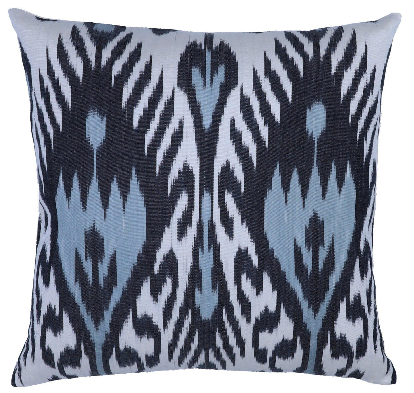 Coussins en soie pure Canvello Ikat pour canapé - 16 x 16 pouces