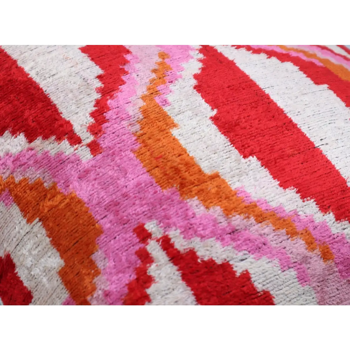 Canvello Invisible Zipper Silk Velvet Pink Red Throw Pillows - 20x20 - Canvello