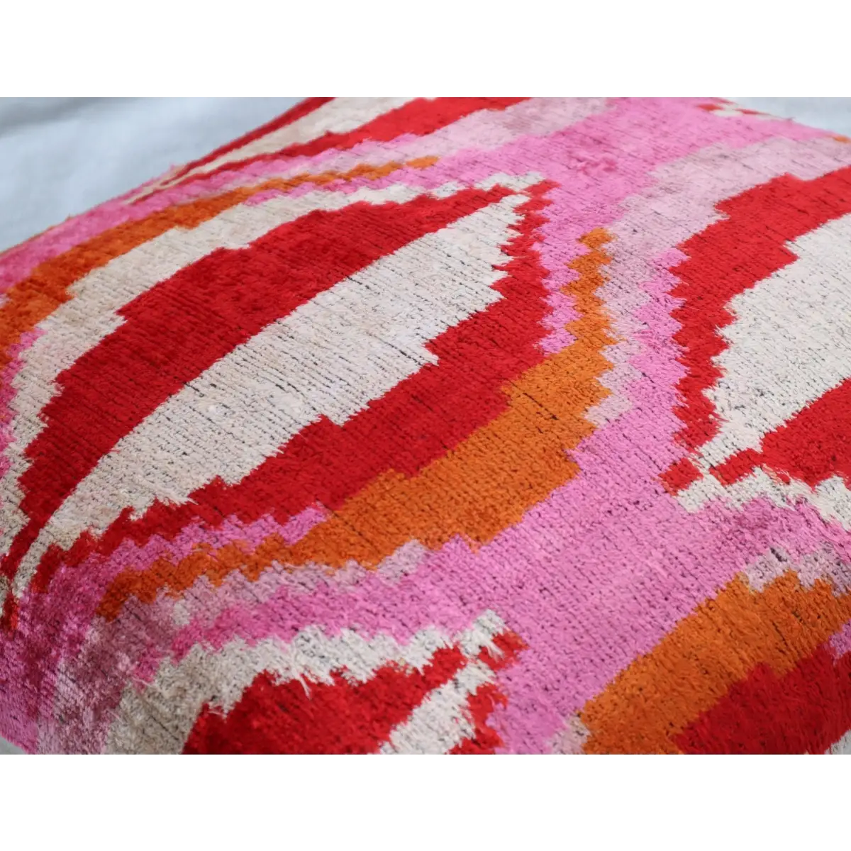Canvello Invisible Zipper Silk Velvet Pink Red Throw Pillows - 20x20 - Canvello