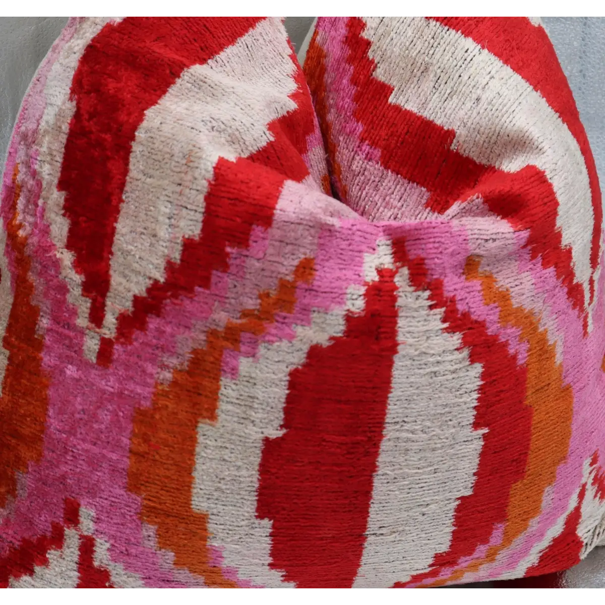 Canvello Invisible Zipper Silk Velvet Pink Red Throw Pillows - 20x20 - Canvello
