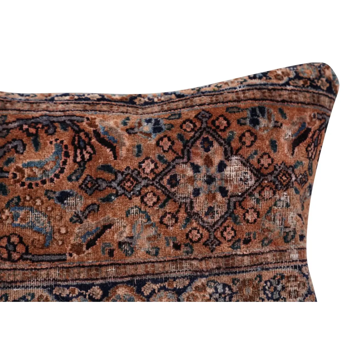 Canvello Kerman Rug Brown Throw Pillow - 18’’x18’’ - Canvello