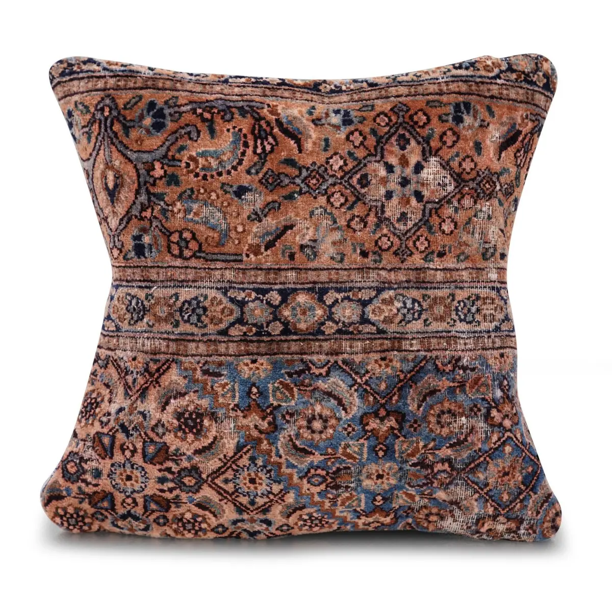Canvello Kerman Rug Brown Throw Pillow - 18’’x18’’ - Canvello