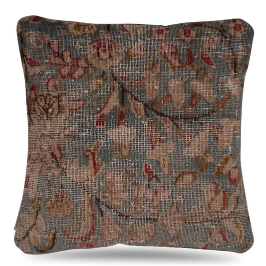 Canvello Kerman Rug Pillow With Red Pillow Covers - 16’’x16’’ - Canvello